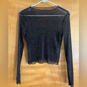 Black Sheer Long Sleeve Shirt